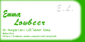 emma lowbeer business card